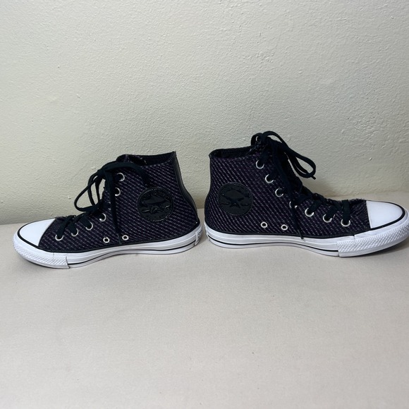 Converse All Star Shoes Womens 7 Purple Plum White High Top Sneakers - Picture 2 of 8